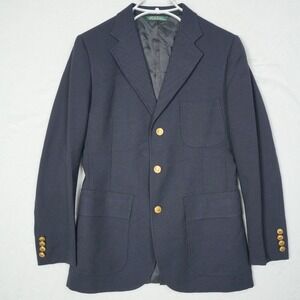 Vintage Polo Ralph Lauren Blazer Size 18R Sport Coat Navy Blue 3 Button USA Made